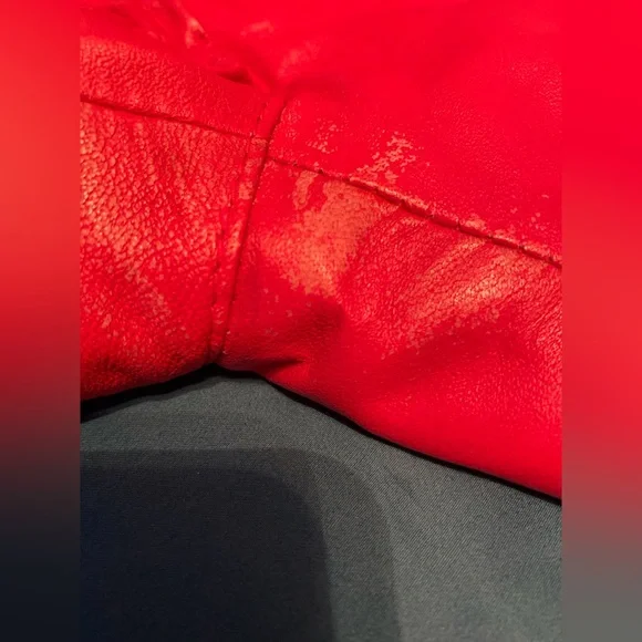 100% Leather Red Pants
